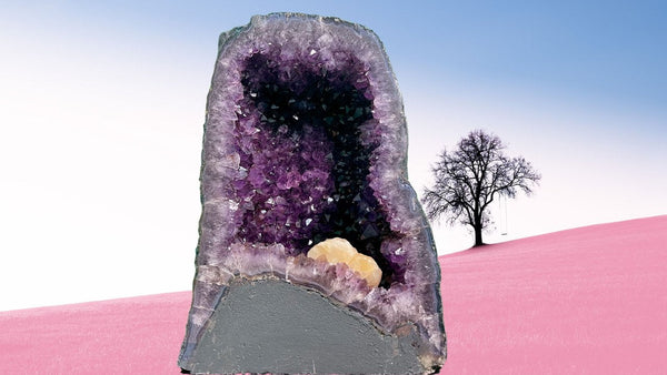 "HEIGHTENING ENLIGHTENMENT" Huge Amethyst Geode 14.50 VERY High Quality AG-51