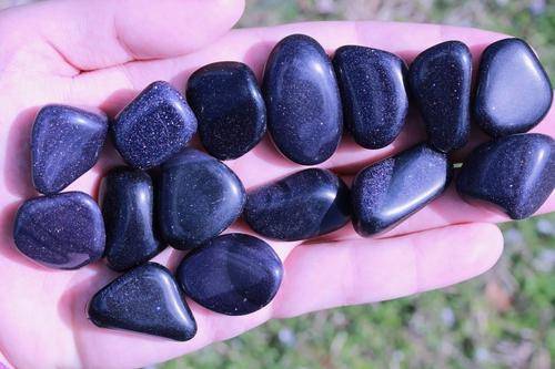 Blue Goldstone Tumbled Stone-Cosmic Cuts