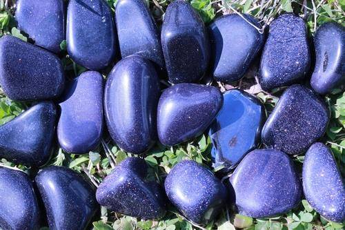 Blue Goldstone Tumbled Stone-Cosmic Cuts