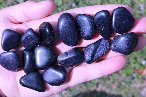 Blue Goldstone Tumbled Stone-Cosmic Cuts